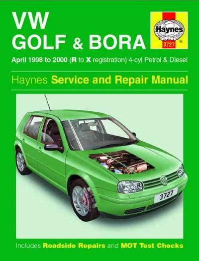 Vw Volkswagen Golf Bora 1998 2000 Repair Service Manual Pdf