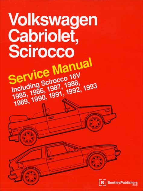 Vw Volkswagen Scirocco 1985 1993 Repair Service Manual