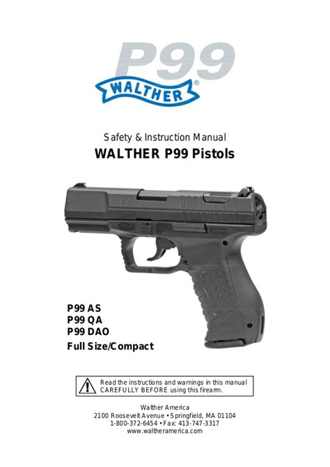 Walther P99 Instruction Manual Multilanguage