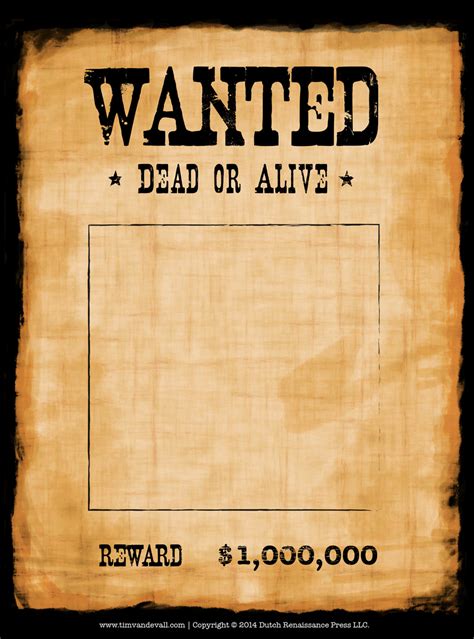 Wanted Poster Blank Template