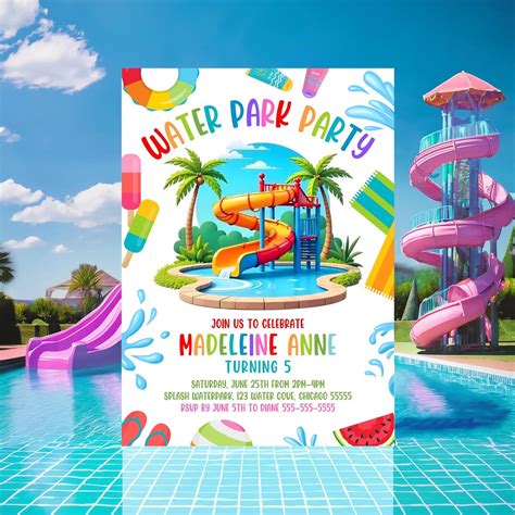 Water Park Invitation Template Free