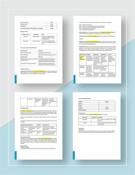 Wealth Management Business Plan Template