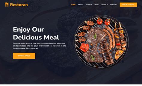 Web Design Templates Restaurants