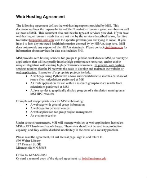 Web Hosting Agreement Template