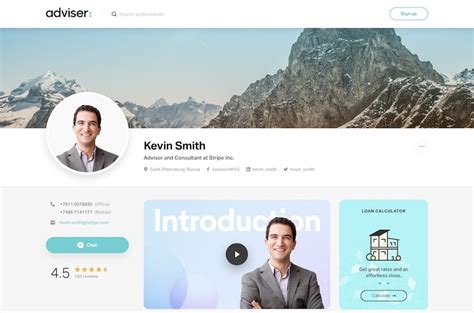 Website Profile Page Template