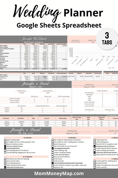 Wedding Budget Google Sheet Template