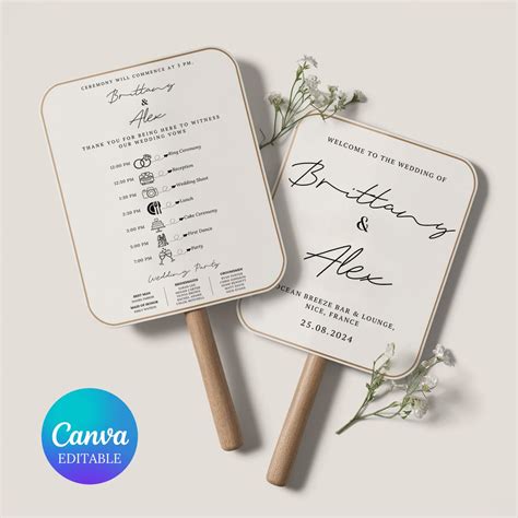 Wedding Ceremony Fan Template