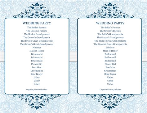 Wedding Event Program Template