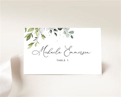 Wedding Placement Cards Templates