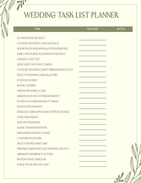 Wedding Planner Template