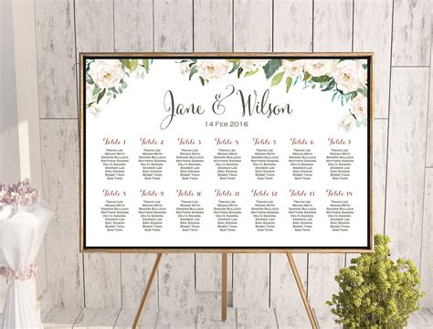 Wedding Seating Chart Printable