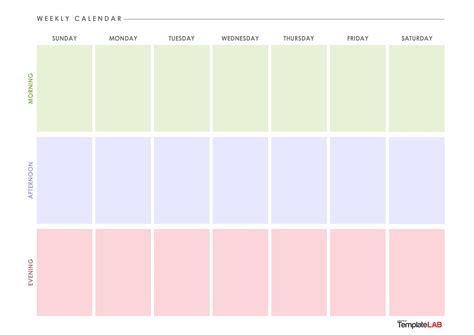 Week Calendar Template