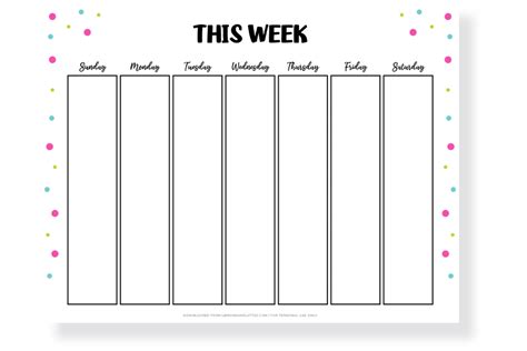 Weekly Calendar Printables
