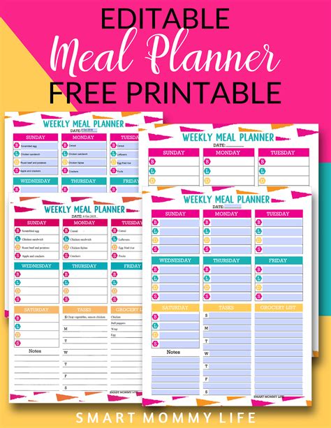 Weekly Meal Planner Template Free