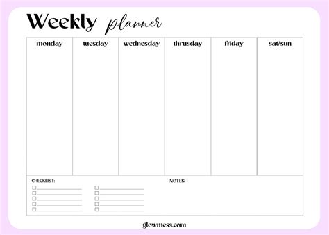 Weekly Planner Template Free Download