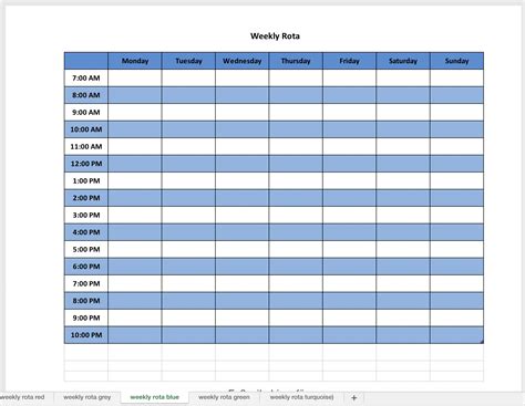 Weekly Planner Template With Times