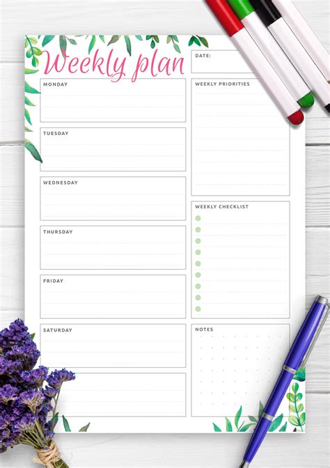 Weekly Planning Template