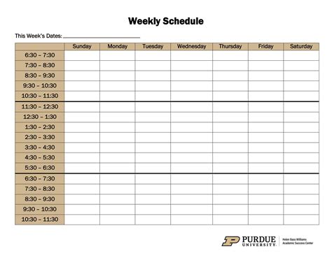 Weekly Printable Schedule