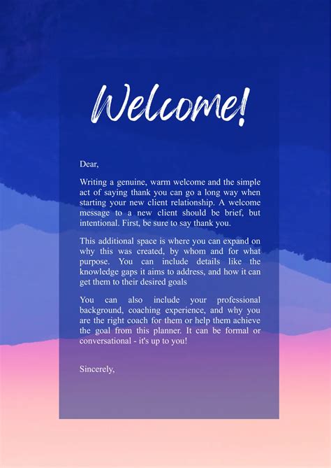 Welcome Letter Templates