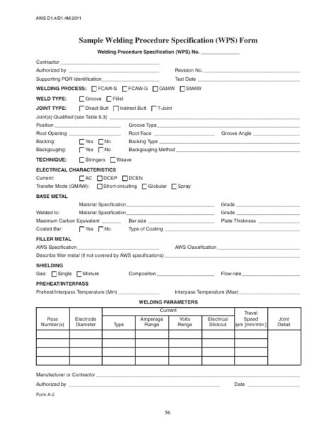 Welding Wps Template