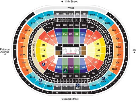 Wells Fargo Center 76ers Seating Chart