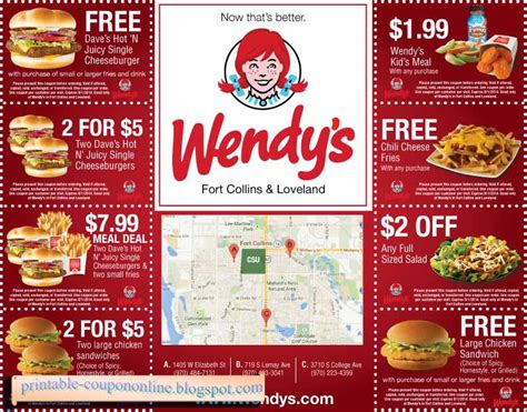 Wendys Coupons Printable