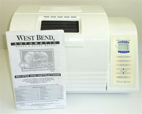 West Bend Bakers Choice Bread Maker Manual