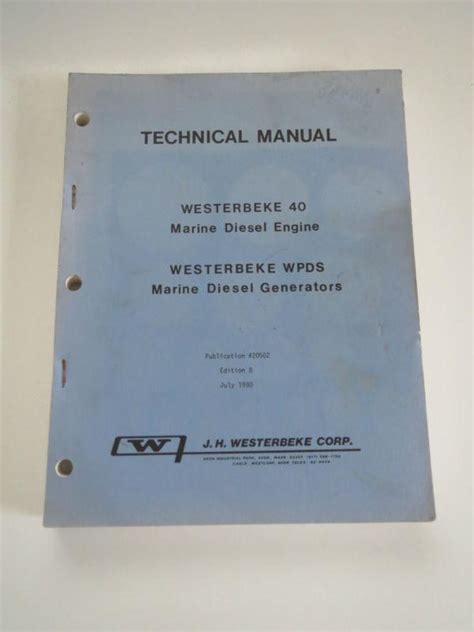 Westerbeke 40 Marine Diesel Engine Wpds Generator Technical Service Manual