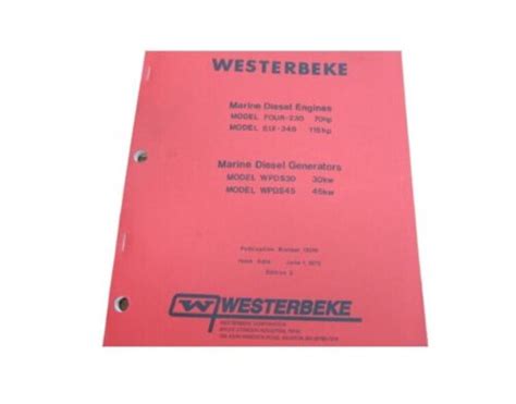 Westerbeke Four 230 Six 346 Marine Diesel Engine Wpds30 Wpds45 Diesel Generators Service Manual