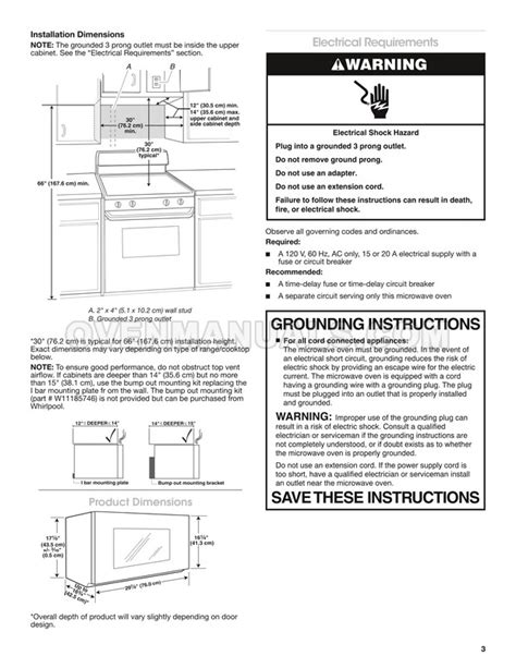Whirlpool Microwave Installation Template