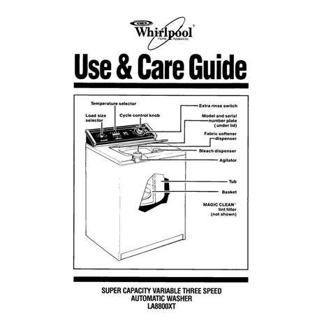 Whirlpool Washing Machine Service Manual