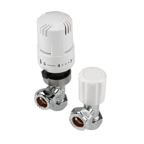 White Angled Manual And Thermostatic Radiator Valves
