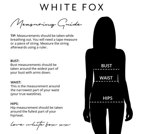 White Fox Sizing Chart