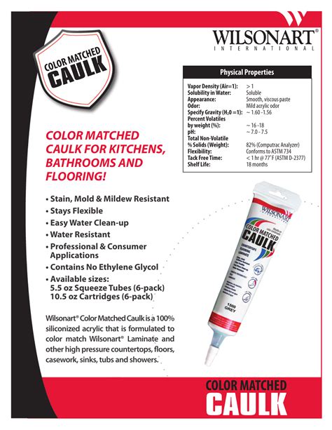 Wilsonart Caulk Color Chart