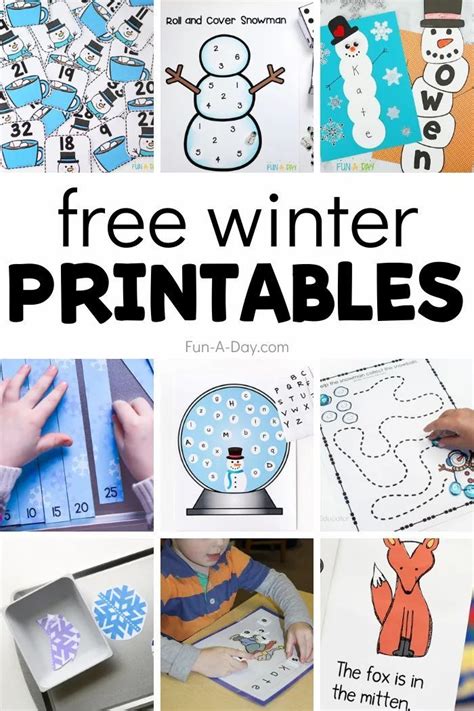 Winter Activities Printable Worksheets