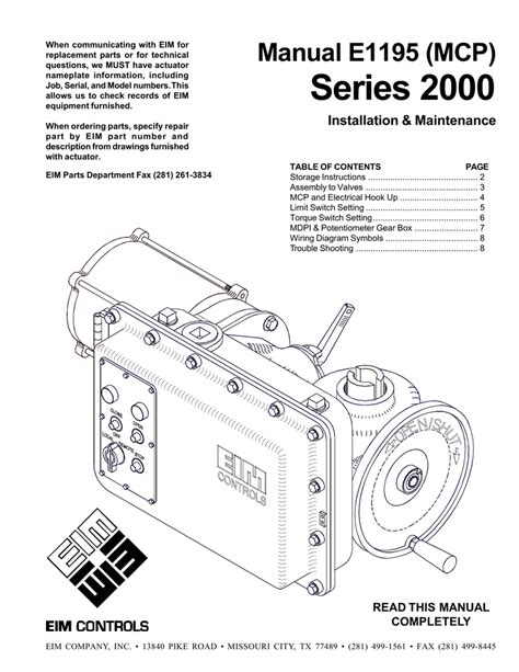 Wiring Actuators Eim Diagrams Valve 80007f