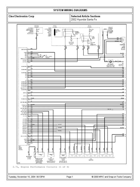 Wiring Diagram 2002 Hyundai Santa Fe