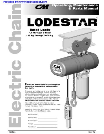 Wiring Diagram Cm Lodestar Hoist