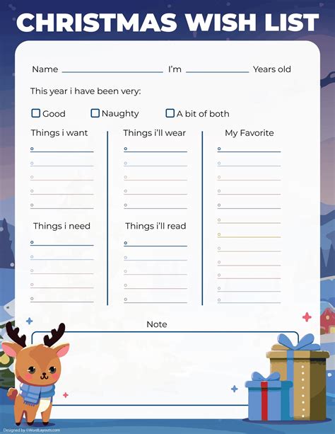 Wish List Template