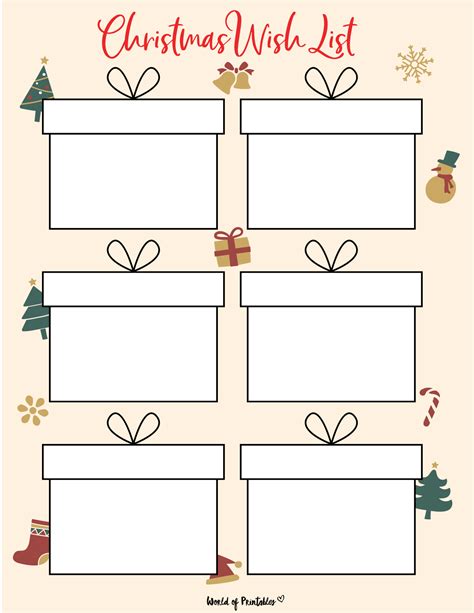Wish List Template Christmas