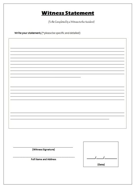 Witness Statements Template