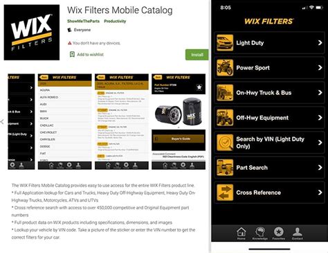 Wix Filters Catalog