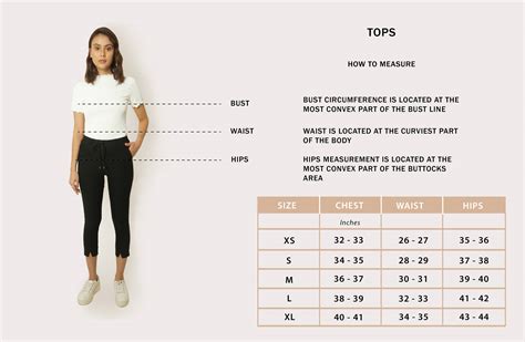 Women Top Size Chart