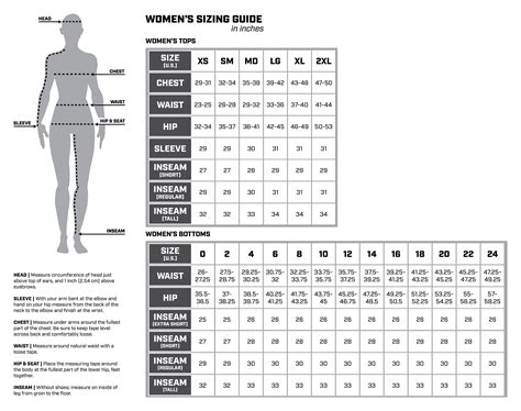 Womens Body Size Chart