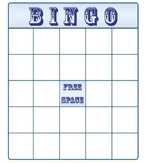 Word Bingo Card Template