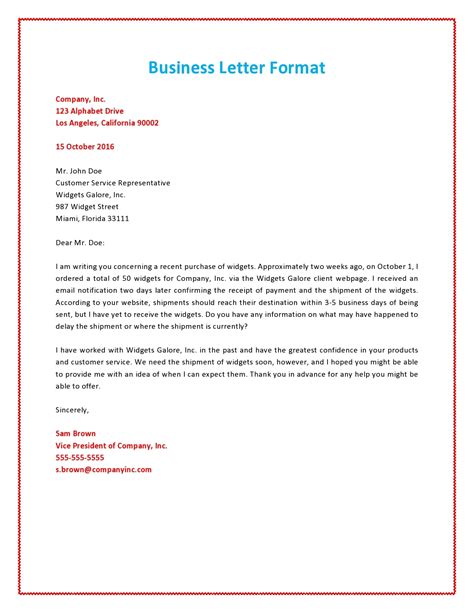 Word Business Letter Template