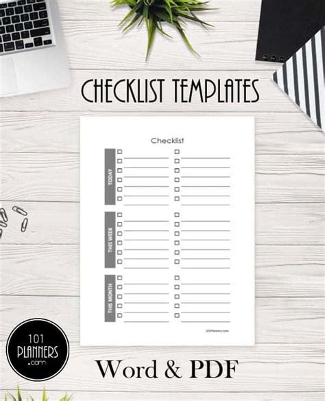 Word Checklist Templates