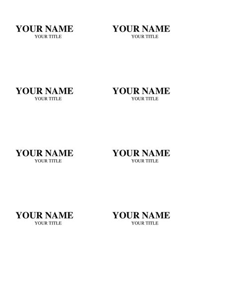 Word Name Tag Template