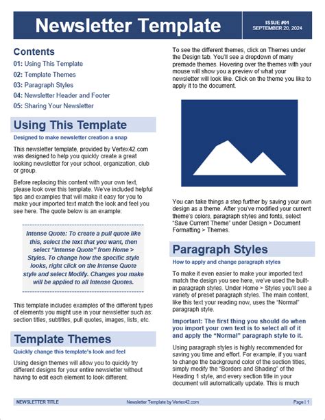 Word Newsletter Template