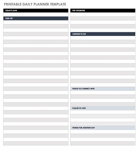Work Daily Planner Template